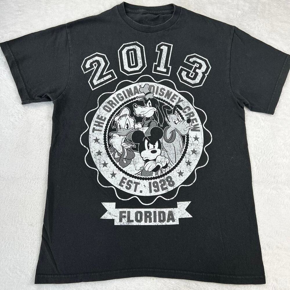 Disney Crew Mickey Mouse Florida 2013 black & white t-shirt size Medium